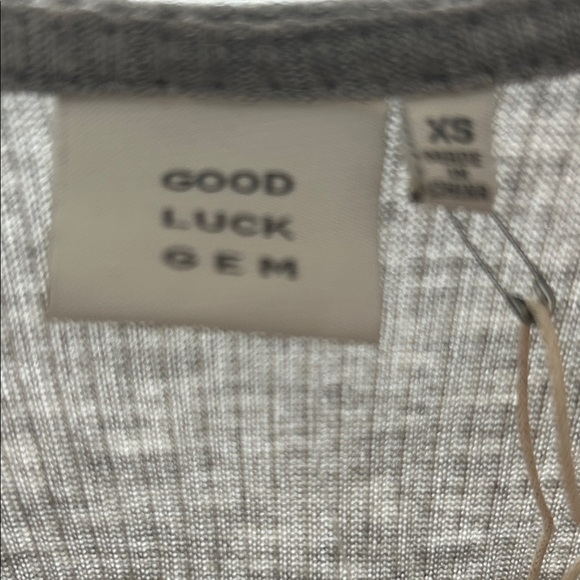 Buckle good luck gem Light Gray V-Neck Blouse with Tie Waist - Picture 2 of 3